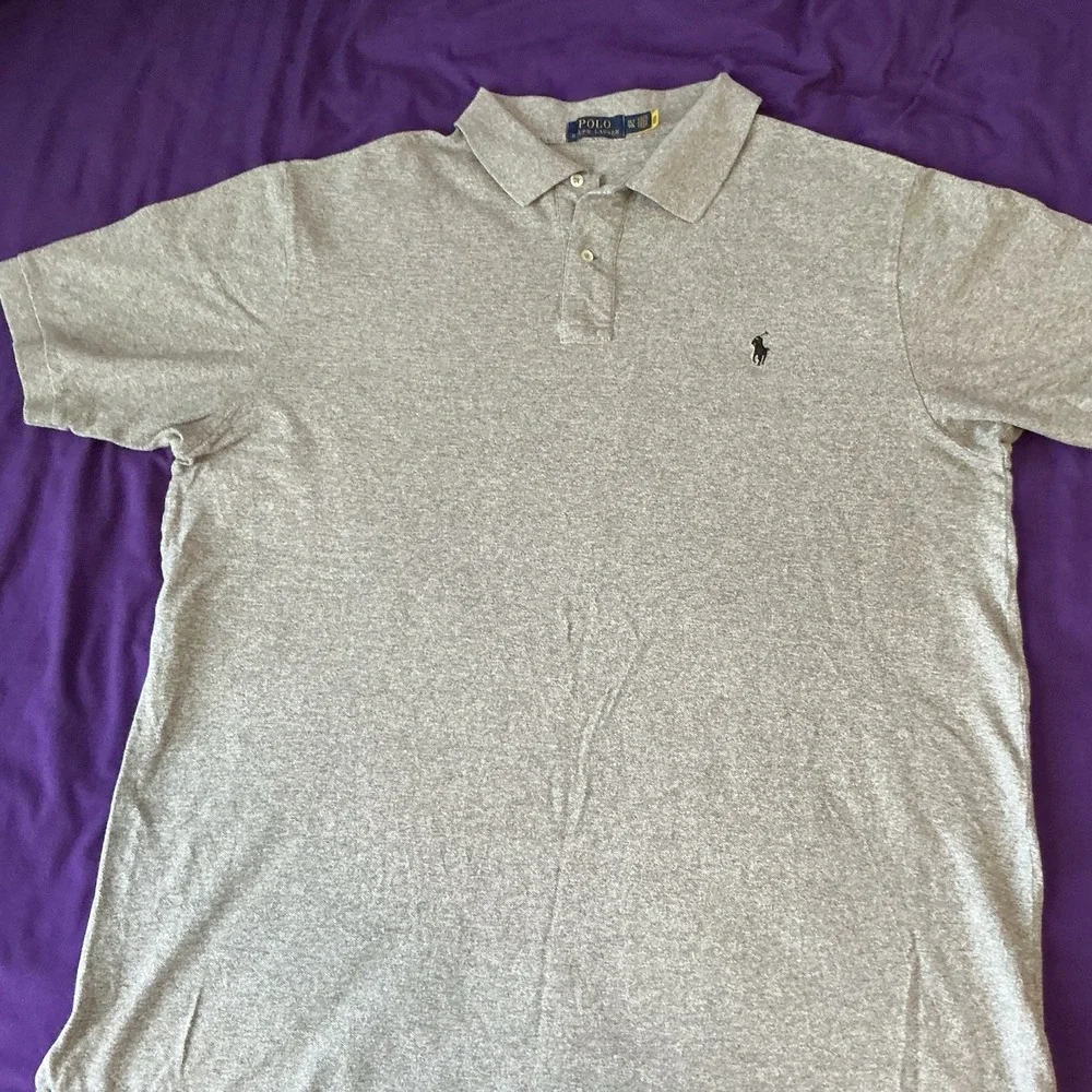 Polo Ralph Lauren Men's XLT Big & Tall Gray Polo Shirt 100% Cotton